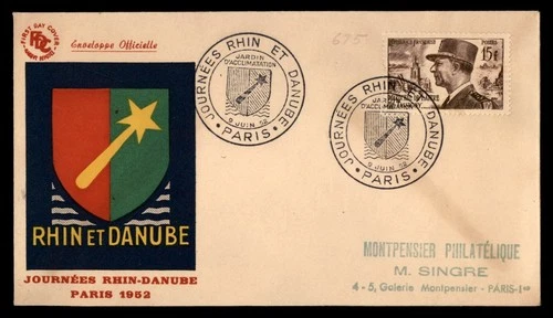 Mayfairstamps France FDC 1952 Rhine-Danube days First Day Cover aaw_59793
