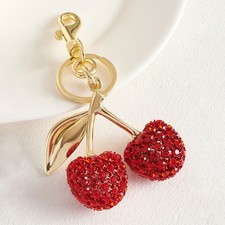 Fruit Design Bag Charm Keychain Resin Metal Brass for Handbag Wallet Decor