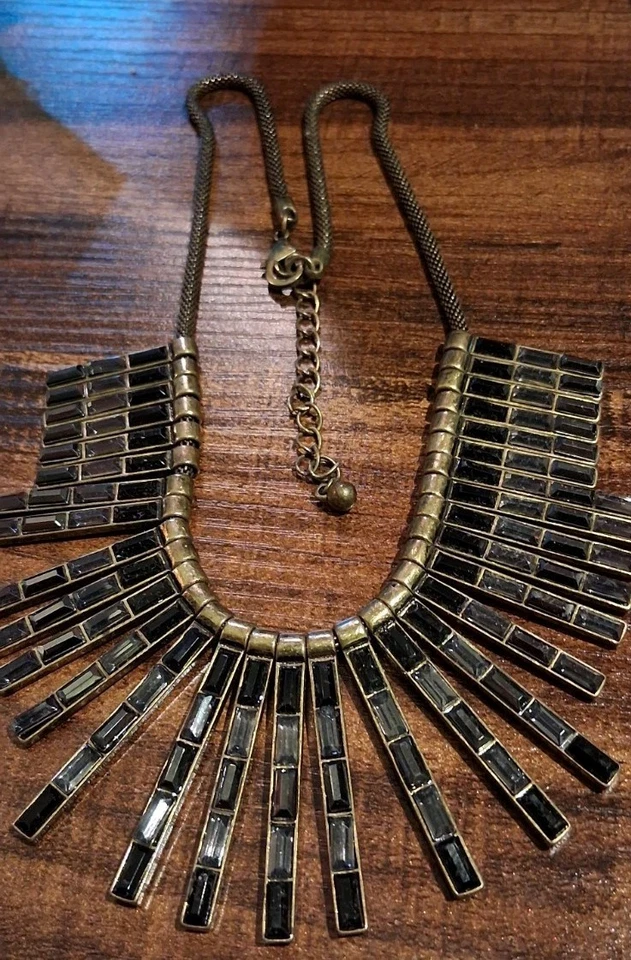 Смешанные металлы бронзовый ярус и стразы ожерелье 8 «- 9,5» омар застежка - Изображение 3 из 4