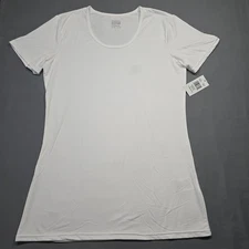 32 Degrees Cool Weather Proof White Shirt NEW Stretch Short Sleeves Women Size M