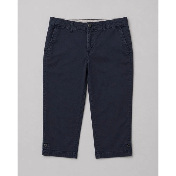 Croft & Barrow Size 14 Navy Blue Stretch Capri Pants Cropped Chino Trousers