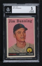 1958 Topps Jim Bunning #115 BGS 5 HOF 0q3