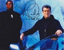 LAWRENCE MAKAORE & PIERCE BROSNAN 007 JAMES BOND DOUBLE SIGNED AUTOGRAPH DAD