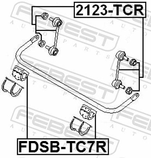 Fits FEBEST FDSB-TC7R REAR STABILIZER BAR BUSH D24