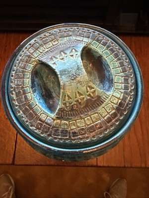 Aldo Londi Bitossi Rimini Blue Bowl w Lid Vintage Raymor Bitossi MCM Italy 7''