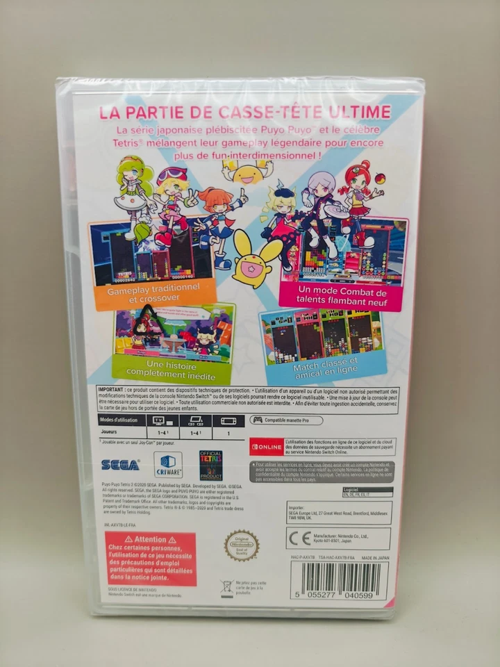 Puyo Puyo Tetris 2 Nintendo Switch Puzzle SEGA Neuf Sous Blister Français - Photo 2/2