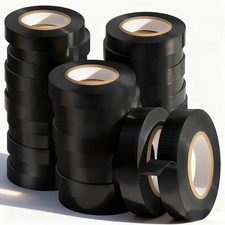 30 Pack Black Electrical Tape, 0.75 Inch Wide X 66FT Long, Waterproof, Flame Ret