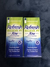 2 Pack Refresh Relieva PF Xtra Lubricant Eye Drops 0.33 Fl Oz Per Exp 03/2027