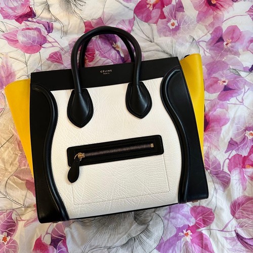 CELINE Luggage Mini Bag Yellow Women's Pre-owned From Japan
