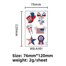 USA Flag Temp Tattoo Bow Tie Socks Body Art 4th of July Party Favors Waterproof