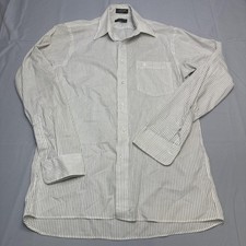 VTG Christian Dior Monsieur Shirt Mens 15 34-35 White Striped USA 80s Gorpcore