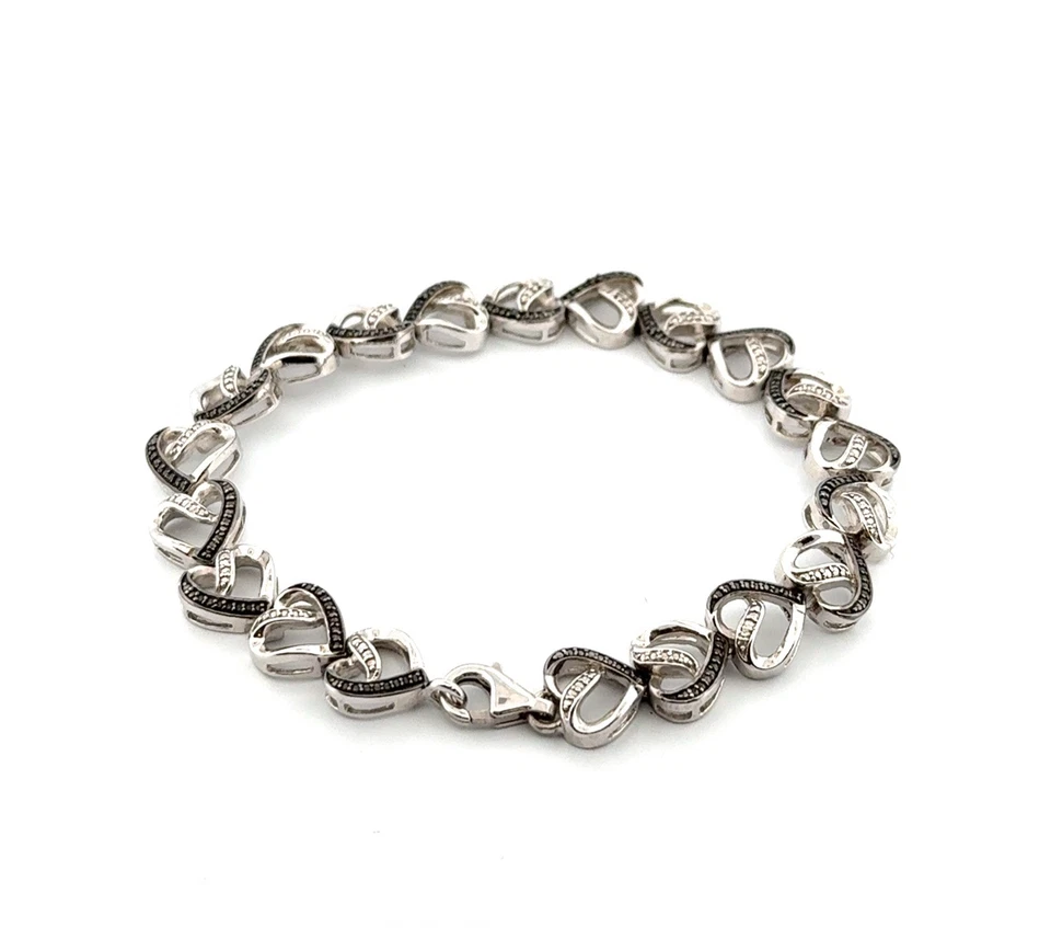 7.5” Jared 925 Sterling Silver Open Heart Link Bracelet w/ Box 17.7g - Image 2 of 4