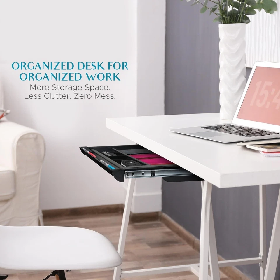 Cajón para lápices bajo del escritorio de 23 pulgadas de ancho (Negra) NUEVO US Foto 4 de 4