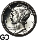 1939 Mercury Dime, Lustrous Solid Gem BU++