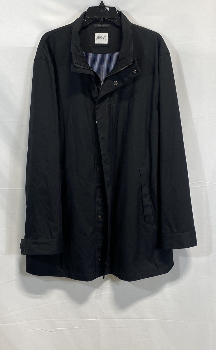 ARMANI COLLEZIONI ナイロンコート ブラック Armani Collezioni Men's Full Zip Lightweight Jacket Black Lined Sz