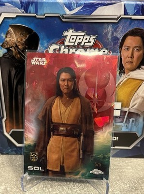 2025 Topps Chrome Sapphire Star Wars Sol 5/5 Red Refractor Selten