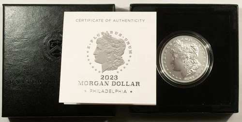 2023 $1 MORGAN DOLLAR SILVER COMMEMORATIVE - UNCIRCULATED, BOX & COA!