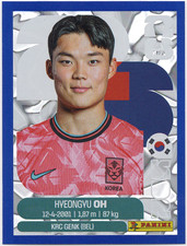 2026 Panini World Cup KOR20 Hyeon-Gyu Oh Blue Silver Crumple Sticker