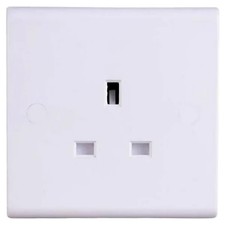 Deta S1206 Slimline Unswitched Socket Outlet 1 Gang Single 13 Amp Plug