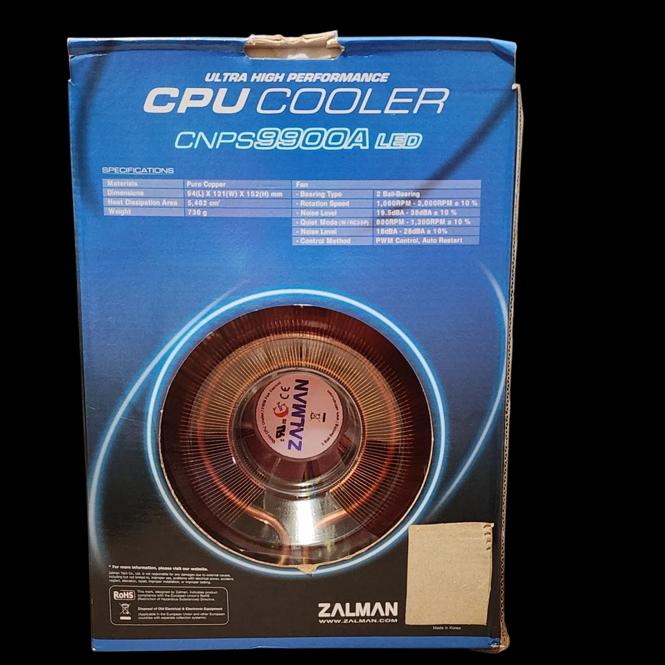 Zalman CNPS9900A LED Copper Ultra High Performance CPU Cooler Socket 1156 1366 - Image 3 of 4