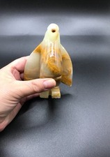 Vintage hand carved Onyx Penguin Bird Paper weight Ornament Figurine
