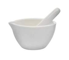 EISCO Porcelain Mortar & Pestle Set, 9oz (275ml) - Unglazed Grinding white 