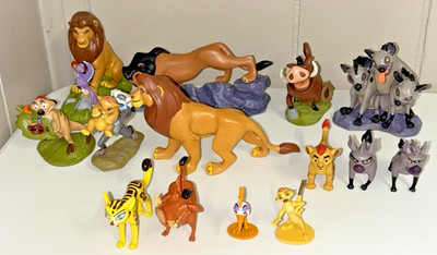 Disney Lion King PVC Figures Lot Of 14 Animals Simba Pumbaa Timon Cake Toppers