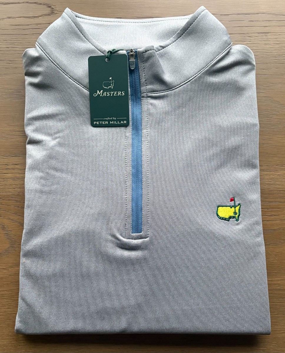 Peter Millar Masters Augustaハーフジップゴルフウェア 2026 Masters Tournament Peter Millar Medium Gray 1/4 Quarter Zip