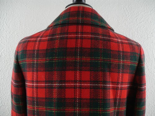 Vtg 1950's Women's sz 14 Pendleton Red Green Plaid Tartan Long Coat USA Portland - Picture 7 of 17