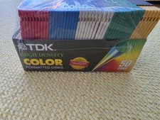 TDK High Density COLOR 3.5" IBM Formatted Floppy Disks OPENED 46 Disks Total