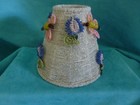 Vintage Seed Beaded 3D Floral Lamp Shade handmade wire metal Ornate — photo 7
