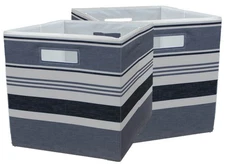 Better Homes & Gardens Fabric Cube Storage Bins (12.75" x 12.75"), Black Stripe