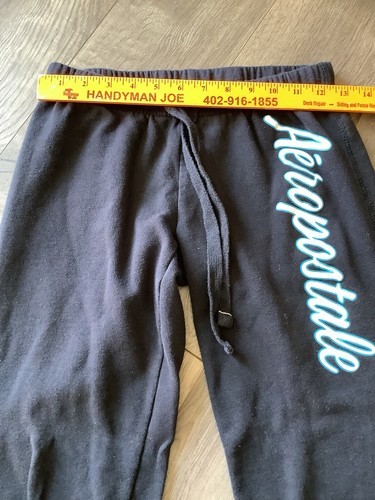 Aeropostale Sweatpants Youth Black Size S Small White Logo VGUC Drawstring Waist - Picture 7 of 10