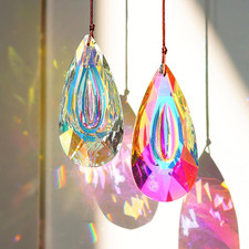 2pcs 89mm Hanging Crystal Prisms Suncatchers, Sun Catcher Indoor Window