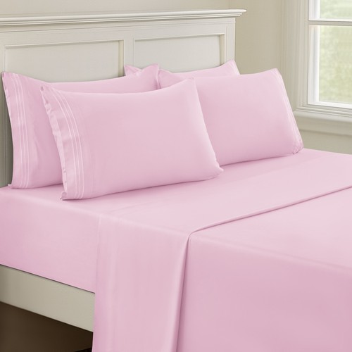1800 Series 6 Piece Bed Sheet Set Soft Deep Pocket Twin King Queen Full Sheets - Picture 181 of 220