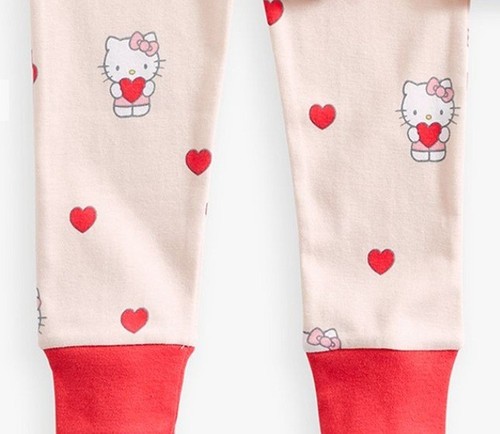 POTTERY BARN KIDS Hello Kitty® Valentines Cotton Tight Fit Pajamas ~ Size 8 Kids - Picture 7 of 7