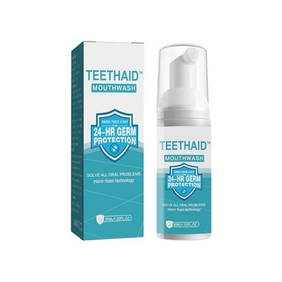Teethaid Mundspülung, Minze Zahnaufhellung Schaum Mousse Flecken entfernen 30ml/1oz