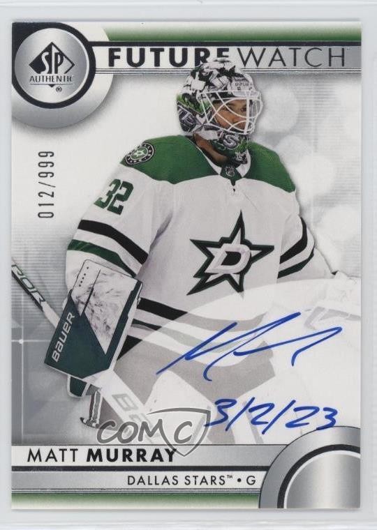 2023 SP Authentic Future Watch Inscriptions /50 Matt Murray #125 Rookie Auto RC