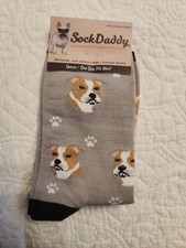 Sock Daddy Dog Socks  Bulldog Unisex Novelty Socks One Size Fits Most NEW