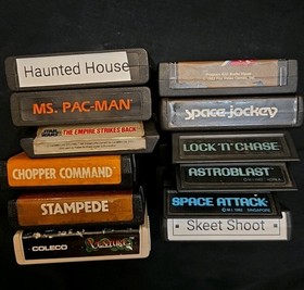 Atari 2600 LOT 12 Games, TESTED, Ms. PAC-MAN,  Astroblast, Venture, Star Wars