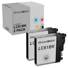 2PK LC61BK LC61 BLACK Inkjet Cartridge for Brother MFC-5490C MFC-J270W MFC-J265W