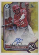 2022 Bowman Chrome Prospect Yellow Refractor 26/75 Roismar Quintana Auto r9d