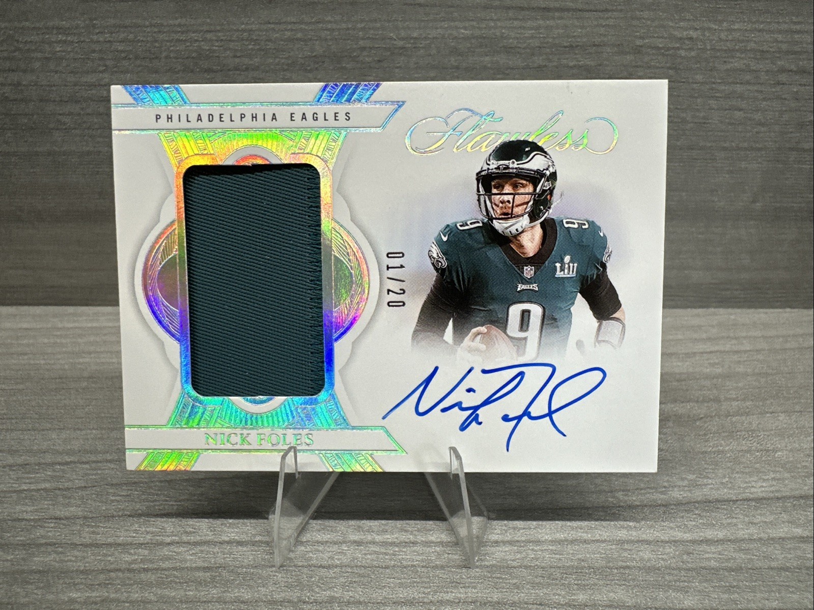 2025 Panini Flawless Nick Foles Patch On Card Auto Silver /20 PA-NFS Eagles