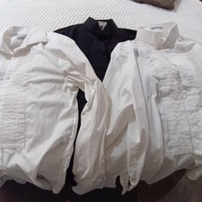 3 Tuxedo Shirts / 2 White One Black / 3 Different Sizes