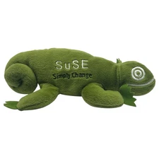 SuSE Universal OS Simply Change Linux GEEKO 10” Veiled Chameleon Mascot Plush