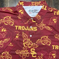 Reyn Spooner USC Trojans Performance Polo Shirt Mens Large Hawaiian NWT NCAA