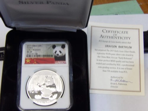 2017 China S10Y  Panda Early Release NGC MS69 Silver Coin .999