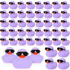 36 Packs Mini Rubber Ducks with Sunglasses Sets 2.2 Inch Bath Squeaky Rubber ...