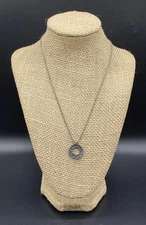 SILPADA-Sterling silver Oxidized Textured Circle Disc Popcorn Necklace N1501