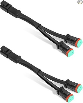 2PCS Wiring Harness Adapters Connectors Splitters, 2 Pin Waterproof Connectors f